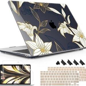 Lepeoac Floral Hard Cover and Case for MacBook Air 13”‎ 2021, 2020, 2019, NEW